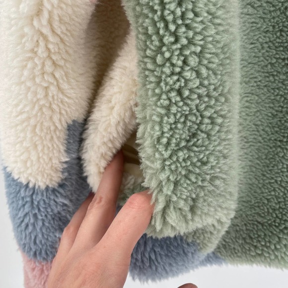 Lulu's Isn't She Cozy Cream Color Block Faux Fur Jacket - Picture 6 of 8